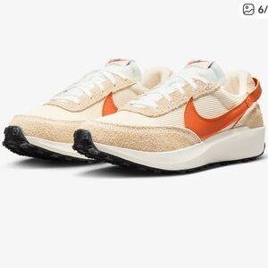 Nike Vintage Waffle — Women's Sneakers in Cream and Orange